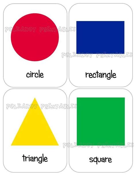 printable shape flashcards set   instant  preschool