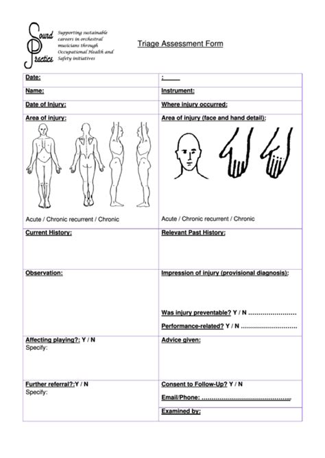 printable triage form template printable templates  images
