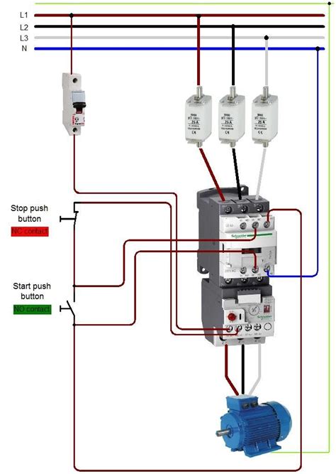 momentary start stop switch wiring diagram