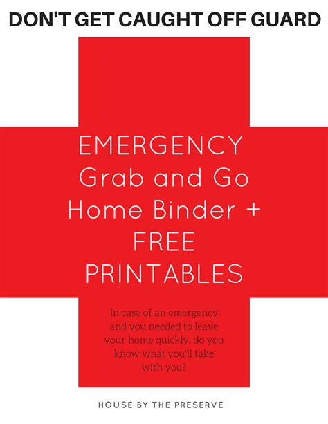 build  emergency grab  binder  printables house