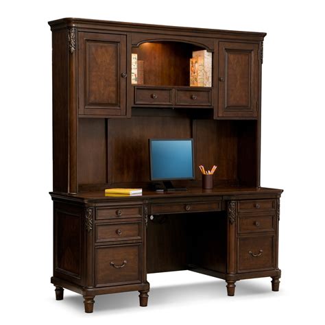 ashland credenza desk  hutch cherry american signature furniture