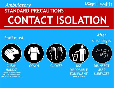 ambulatory contact isolation sign ucsf health hospital epidemiology  infection prevention