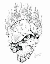 Skull Flame Coloring Pages Tattoo Flaming Skulls Hassified Drawing Deviantart Getdrawings Sugar Colouring Tattoos Choose Board sketch template
