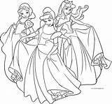 Coloring Princess Disney Three Dance Pages Wecoloringpage sketch template