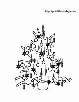 Christmas Tree Coloring Printable Pages Decorated Trees Printthistoday sketch template