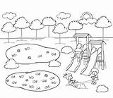 Spielplatz Waldspielplatz Parques Malvorlage Ausmalbild Jugando Ums Schafe sketch template