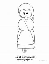 Bernadette Saint Coloring Sheet Catholic Kids sketch template