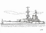 Battleship Uss sketch template