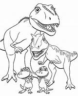 Rex Family Coloring Printable Dinosaurs Pages Colouring sketch template