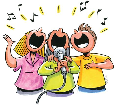 cartoon people singing clipartsco