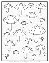 Raindrops Umbrellas Planerium sketch template