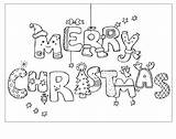 Christmas Coloring Cards Card Pages Printable Merry Kids December Drawing Postcard Color Print Happy Draw Colouring Colour Sheets Greeting Holiday sketch template