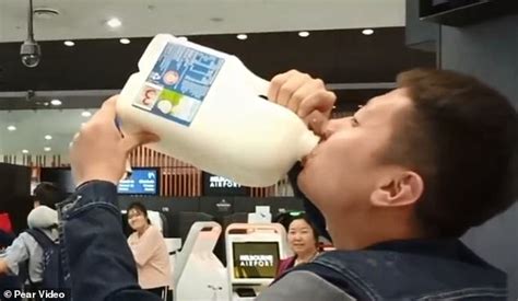 tourist chugs 2 5 litres of milk at australian airport