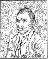 Gogh Van Coloring Autoportrait Pages Printable Adult Book sketch template