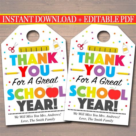 printable teacher appreciation tags printable word