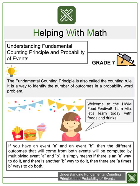 understanding fundamental counting principle probability worksheets