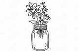Daisy Drawings Wildflowers Dxf Jars Daisies Easy Eps sketch template