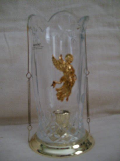 fine bohemian crystal candle holder with angel design