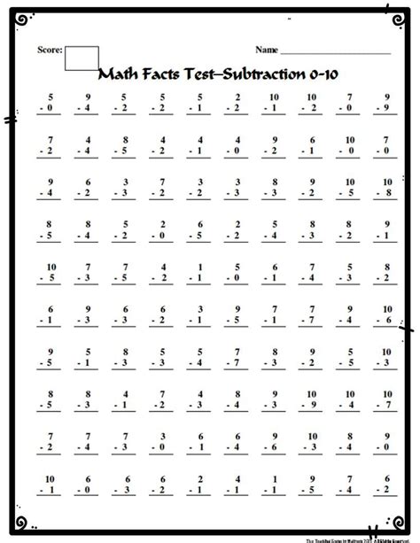 addition  subtraction facts   art valley