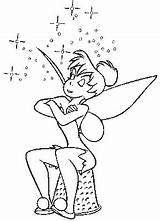 Tinkerbell Coloring Pages Thimble Sitting sketch template