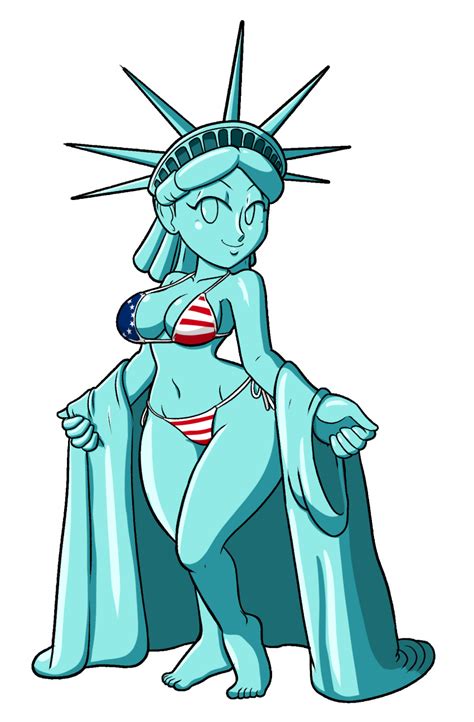 Tansau Statue Of Liberty Highres 1girl American Flag American Flag