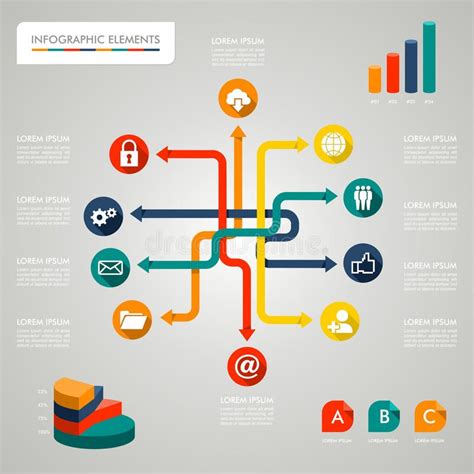 infographic diagram icons network illustration infographic network