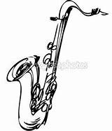 Saxophone Getdrawings Coloring sketch template