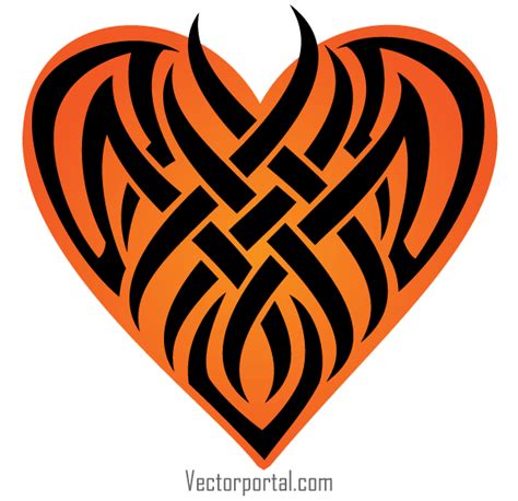 Vector Tribal Heart Tattoo Designs
