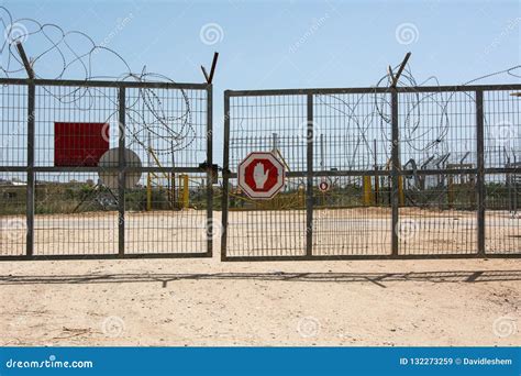 israeli palestine border gate checkpost stock image image  defense check