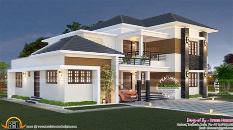 elegant south indian villa kerala home design  floor plans  houses