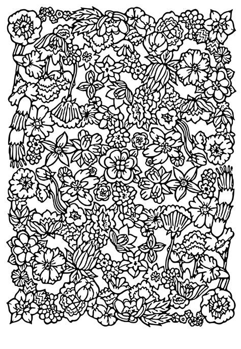 hard flower coloring pages  kids