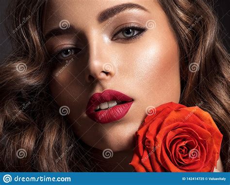 Beautiful Woman With Brown Hair Beautiful Face Of An Attractive Model
