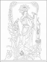 Coloring Pages Women Fanciful Dover Publications Doverpublications Stamping Book Fairy Choose Board sketch template