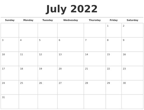 july  calendars