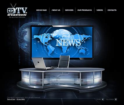 tv station video website template  buy  tonytemplates