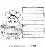 West Wild Clipart Coloring Cowboy Chubby Male Happy Cartoon Wooden Sign Cory Thoman Glockenspiel Outlined Vector Template Pages sketch template