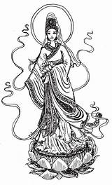 Yin Kuan Goddess sketch template