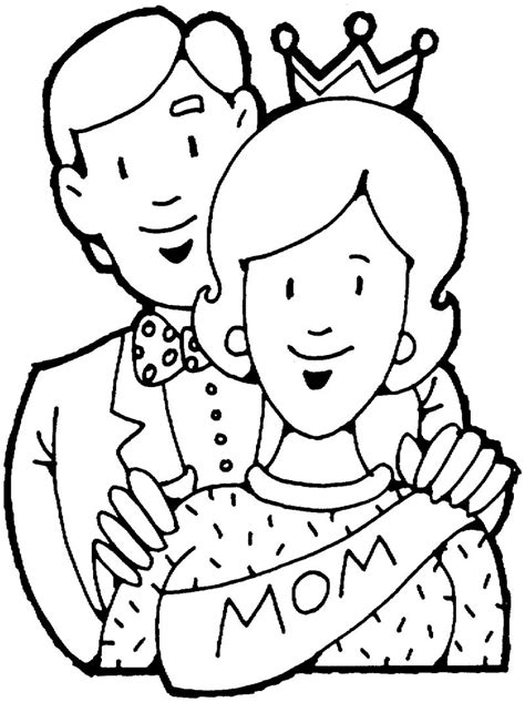happy mothers day mom  dad coloring page printable  kids