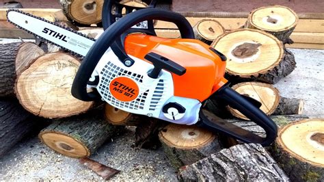 review stihl ms  chainsaw start  starting youtube