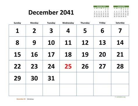 december  calendar  extra large  wikidatesorg