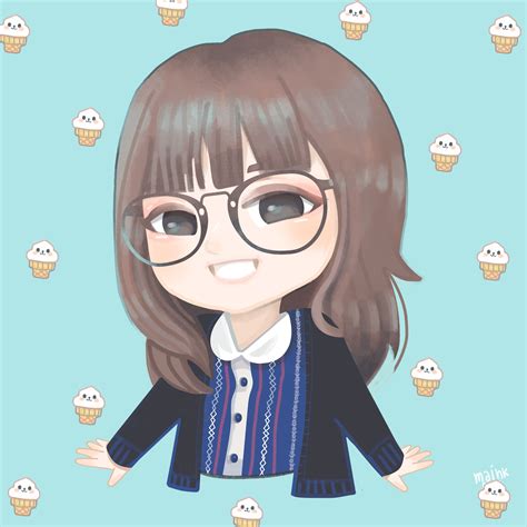 Cute Glasses Girl In Chibi Commission By Maink Your Portrait Chibi In