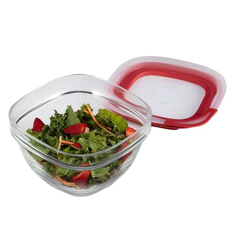 Rubbermaid Easy Find Lids Glass Food Storage Containers Racer Red