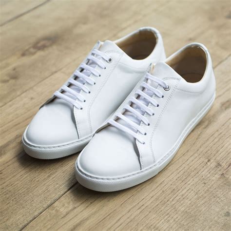 italian calf leather  sharp white sneakers  bound  enrich  footwear