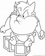 Coloring Baby Taz Angry Pages Coloringpages101 sketch template