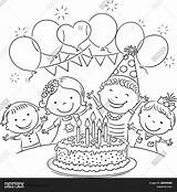 Party Birthday Drawing Coloring Pages Scene Painting Accountant Color Sketch Paintingvalley Getcolorings Printable Drawings Pencil sketch template