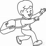 Outline Clipart Boy Student Running Children Students Coloring Pages School Clip Child Kids Run Drawing Cliparts Classroom Search Classroomclipart Artwork sketch template