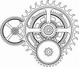 Steampunk Gears Biomechanical Stencils Monochrome Desenhos Pngegg Hippie sketch template