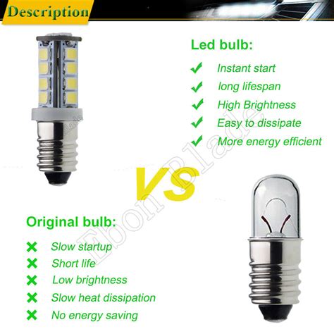 2pcs E10 Screw Led Bulb For Flashlight Replacement Light Lamp Torch