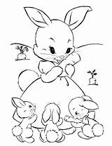 Rabbit Coloring Pages Kids Children Funny Color Animals sketch template