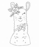 Llama Coloring Pages Printable Cute Wonder sketch template